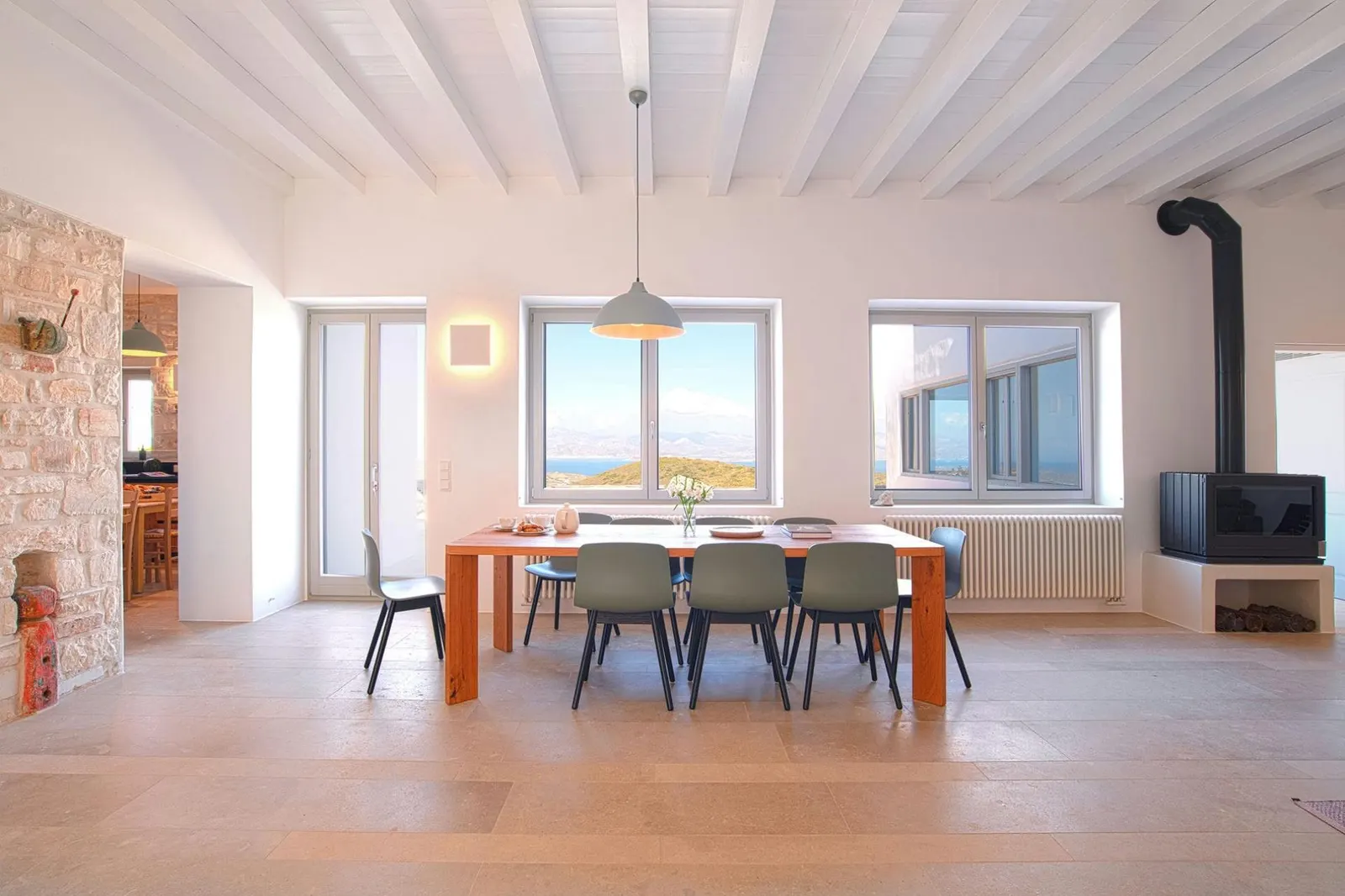 Villa with Heated pool and Sea view in Kostos, photo 13